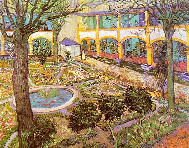 Vincent Van Gogh The Courtyard of the Hospital in Arles